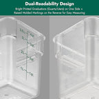 CURTA 8-Pack 4 Qt NSF Clear Polycarbonate Food Storage Containers with Green Lids - Square, Commercial-Grade, Freezer & Dishwasher Safe, Stackable