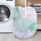 2 Pack Laundry Basket,Foldable Mesh Popup Laundry Hamper with Durable Handle,Easy to Open and Fold for Dorm, Laundry Room, Bedroom, RV(White+ White)…