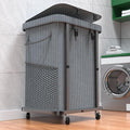 40 Gal(150L) High Grade Large Laundry Basket with Wheels, Rolling Laundry Hamper, Laundry Cart with Metal Frame and Removable Bag Design, Suitable for Laundry Room, Bedroom