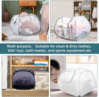 2 Pack Collapsible Laundry Baskets, 90L Large Foldable Laundry Basket, Durable Mesh Pop Up Hampers for Laundry, Dirty Clothes Laundry Hamper for Bedroom, Bathroom, Dorm, Laundry Room, Travel White