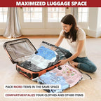 Vacuum Bags for Travel with Rechargeable Pump, 8 Small Compression Packing Seal Bags for Luggage Suitcase, Space Saver for Clothing and Clothes Storage Travel