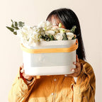 UUJOLY Plastic Storage Baskets with Handles, Shower Caddy Shelf Organizers Basket for Bathroom, Kitchen, Dorm Room, Yellow