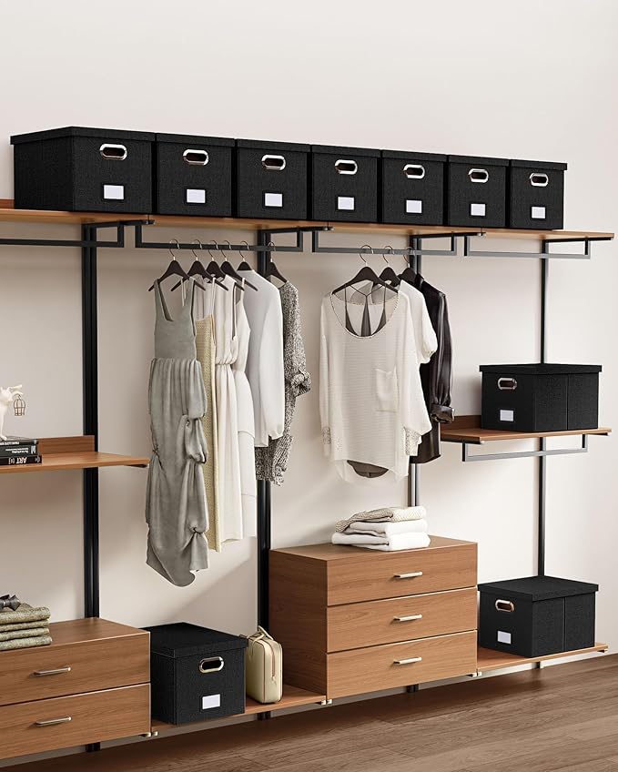 Oterri File Organizer, File Box, File Cabinet for Letter File Folder Storage, Hanging File Organizer for Office/Decor/Home,Document Organizer, 1 Pack,Black-Box Only