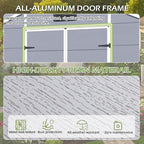8 x 10 FT Plastic Tool Shed, All-Weather Resin Outdoor Storage Shed with Floor, Lockable Doors & Windows, Plastic Garden Shed for Poolside, Backyard, Patio