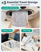 BAGSMART Vacuum Storage Bags with Portable Pump, Travel Space Saver Bags for Clothes, Heavy Duty Compression Bags for Storage, Vacuum Seal Bags with Hand Pump, Travel Essentials for Packing-Khaki
