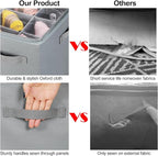 Shoe Organizer for Closet 2 Pack, Foldable Shoe Box with Adjustable Dividers and Clear Cover, Space Saving Shoe Storage Organizer Cabinet with Reinforced Handles, Fits 40 Pairs, Gray, TP11G