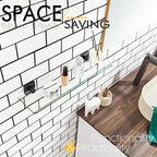 KOKOSIRI Wall Shelves for Bathroom Glass Floating Shelf 20-Inch Kitchen Rack Shower Storage, 2 Pack Oil Rubbed Bronze Stainless Steel B1107ORB-L20-P2