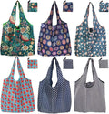 Reusable Grocery Bags, 6 Pack 50Lbs Foldable Fashion Washable Shopping Bags, Large Boho Tote Bags For Groceries, Bulk Market Cloth Storage Bags, Utility Aesthetic Personalized Gifts For Women