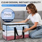 TAILI Extra Large Moving Bags, 8 Pack Clear Heavy Duty Totes For Storage with Visible Window, Wrap Around Handles, Storage Bags for Space Saving, Alternative to Moving Boxes