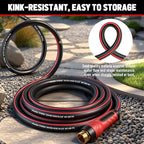 Garden Hose 100ft x 5/8", NON-EXPANDABLE Heavy Duty Premium Flexible Water Hose, No Kink, Leakproof, Lightweight Hybrid Hose with Male to Female Fittings for Household&Backyard