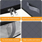StorageRight Under Bed Storage Bags 6 Pack, 40L Large Clothes & Comforter Storage Containers with Clear Window, Breathable Fabric Organizer for Blankets, Bedding, Seasonal Clothing, Grey