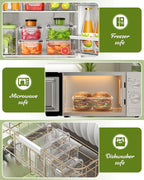 56 Piece Food Storage Containers with Lids(28 Containers & 28 Lids), BPA-Free Plastic Food Containers for Kitchen Storage and Organization, Leak Proof Meal Prep Container, Includes Labels & Pen