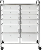 Honey-Can-Do Rolling Storage Cart and Organizer with 12 Plastic Drawers