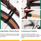 SELVA Rack - Wooden Wall Mount for Bicycle. in Different Sizes and 3 Colors: Natural, Black and White (Black, 15" 3/4)