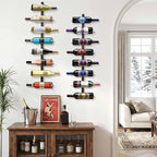 Wine Rack Wall Mounted: 8 Bottles Wine Bottle Holder Hanging Bar Liquor Storage Organizer of Cabinet Kitchen - Designed for SpaceSaver (8 Bottles)