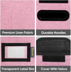 BALEINE File Organizer Box with Lid, Collapsible File Folder Organizer with Plastic Slide, Hanging File Folder Box for Office Document Storage (2 Pack, Pink, S)