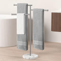 KES Free Standing Towel Racks for Bathroom, 3 Swivel Bars 40-Inch Bath Towel Rack Stand with Weighted Marble Base, Premium 18/8 Stainless Steel Polished Finish, BTH219