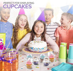 Stock Your Home Individual Plastic Cupcake Containers Disposable with Connected Airtight Dome Lid (200 Count) Clear Single Cupcake Container, BPA Free
