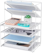 OPNICE 6-Tier Letter Tray Paper Organizer, Desk Organizers and Accessories, Desktop File Organizer, Office Desk Accessories for Office Supplies(White)