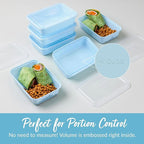 Bentgo Prep - 20-Piece 1-Compartment Reusable Meal Prep Containers with Lids, PFAS & BPA Free Materials, Durable, Microwave, Freezer, & Dishwasher Safe To Go Food Storage (Sky)