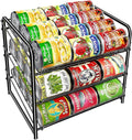Simple Trending Can Rack Organizer, Stackable Can Storage Dispenser Holds up to 36 Cans for Kitchen Cabinet or Pantry, Black