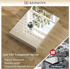 Keonjinn Medicine Cabinet 14 x 18 in, Bathroom Medicine Cabinets Mirror, Small-Sized, Lightweight, One Shelve Only, Surface Mount or Recessed, Tempered Glass, Assembly Required