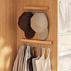 Pull Out Belt Rack for Closet, Sliding Hooks Hanger Rack for Bras Ties Tank Top Scarf Jewelry, Space Saving Organizr for Wardrobe Cabinet, Left Side 8 Hooks Rail, 2 Pcs