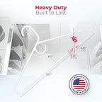 Neaties Heavy Duty Clothes Hangers 18 Pack – Made in the USA – 8lb Capacity Plastic Hangers for Adult Clothing – Durable for Pants, Coats, Jackets, or Jeans – White & Mint