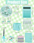 21Pcs Green and Blue Desk Organizers and Accessories With Mesh Desk Organizer and 360°Rotating Pen Holder and a Lot of Office Green Office Supplies Beautifully Presented in a Gift Box