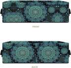 Storage Baskets for Organizing Toilet Paper Storage Bin Rectangular Multi-purpose Fabric Organizer for Living Room Bedroom Office Laundry Decor, Boho Flower Dark Teal
