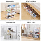 Sneaker Shoe Display Case,Shoe Box with Clear Magnetic Door,Thicken & Sturdy Organizer Containers Stackable,Fit Shoe Size Up to US 14 (X-Large) (X-Large)