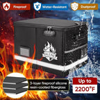 BALEINE Fireproof Document Box with Lock, Portable Fireproof Document Bag Waterproof Fire Proof File Boxes for Documents, File Organizer Box for Important Paperwork (Sliver, 16''x12.5''x11.5'')