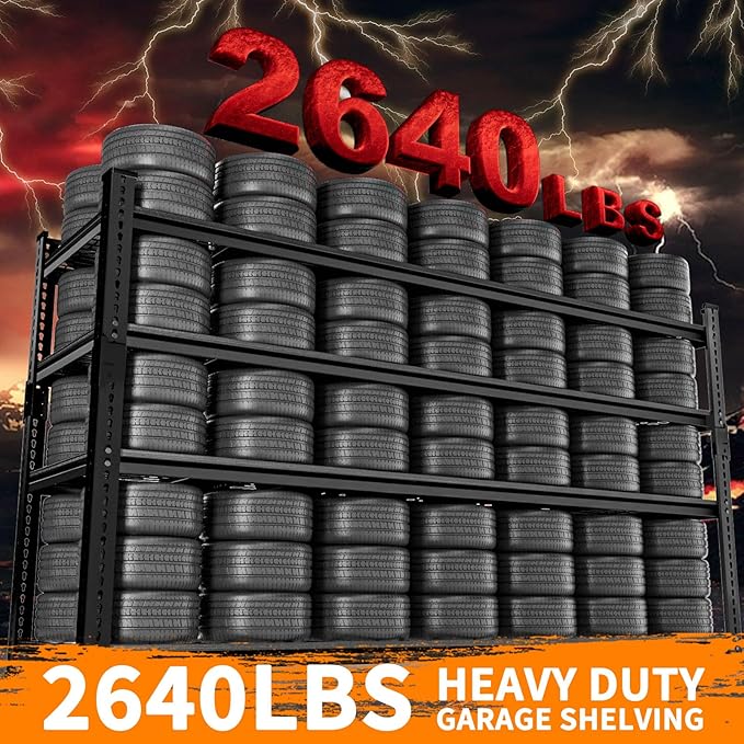 Storage Shelves Heavy Duty 2 PCS, 60"L x 24"W x 60"H Garage Wire Shelving Unit Loads 2640LBS, 4-tier Adjustable Metal Industrial Utility Shelf Rack for Kitchen, Laundry, Pantry, Warehouse, Basement