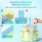 EUDELE Mesh Shower Caddy Portable, 8-Pocket Large Capacity, Quick Dry, Easy Clean, Ideal for Beach, Swimming, Gym, Travel