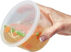 DuraHome Food Storage Containers with Lids 8oz, 16oz, 32oz Freezer Deli Cups Combo Pack, 44 Sets BPA-Free Leakproof Round Clear Takeout Container Meal Prep Microwavable, Airtight Lids (Mixed Sizes)
