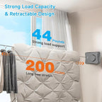 Retractable Outdoor Clothes Line,Heavy Duty Clothes Drying Laundry Line Wall Mounted Stainless Steel Line-16.7 Feets-Grey