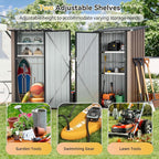 Aoxun 2.5x2FT Outdoor Storage Cabinet with Floor, Metal Tool Shed with Adjustable Shelves & Lockable Door, Weatherproof Outdoor Cabinet for Patio, Garden, Backyard