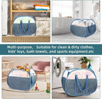 Durable Collapsible Laundry Basket, 90L Clothes Hampers for Laundry, Foldable Laundry Basket with Handles, Tear-proof Pop Up Hampers for Bedroom, Bathroom, Kids Room, Dorm, Travel or Campout Blue