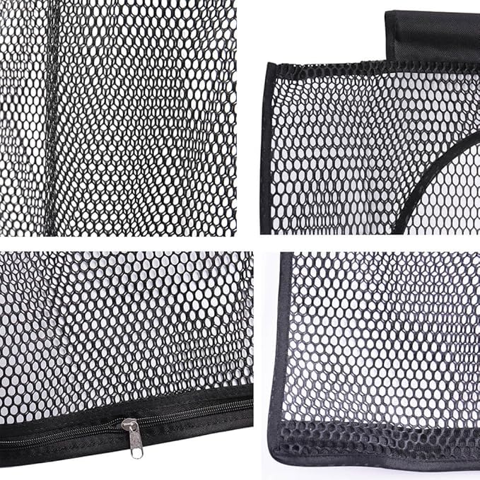 ALYER Breathable Mesh Laundry Hamper,Foldable Hanging Closet Storage Basket,Portable Space Saving Dirty Clothes Bag (Black)