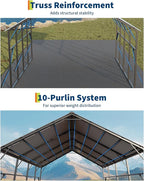 Garvee 20x20 ft Metal Carport Kit, 120° Steep-Pitch Vertical Roof for Snow Shedding, 173" High-Clearance RV & Tractor Shelter, Heavy-Duty 2 Cars Car Port with Reinforced Frame
