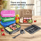 Bento Box Adult Lunch Box Kids,Lunch Containers for Adults/Kids/Toddler,5 Compartments Bento Lunch Box with Sauce Vontainers,Microwave & Dishwasher & Freezer Safe,BPA-Free (Dark Gray)