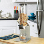 Zevro Indispensable SmartSpace Dry Food Dispenser, Single Control, Stainless Steel, Silver