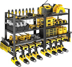 Power Tool Organizer Wall Mount, 4 Layer Heavy Duty Metal Power Tool Storage Rack, 8 Drill Holders Wall Mount, Utility Racks Cordless Tool Storage Rack for Garage Workshop