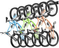 VEVOR Bike Storage Rack, 6 Bike Racks and 3 Helmets Hooks, Wall Mount Bike Storage Hanger, Home & Garage Organizer, Customizable for Various Bike Sizes, Adjustable Holder, Holds Up to 300 lbs, 48-inch