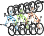 VEVOR Bike Storage Rack, 6 Bike Racks and 3 Helmets Hooks, Wall Mount Bike Storage Hanger, Home & Garage Organizer, Customizable for Various Bike Sizes, Adjustable Holder, Holds Up to 300 lbs, 48-inch