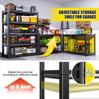 Set of 3 71"HGarage Shelving-2050LBS 5 Tier Storage Shelves,Adjustable Heavy Duty Metal Shelving Unit and Storage Large Rack,Utility Steel Shelf For Shop Warehouse Industrial Pantry 71"x35"x16"