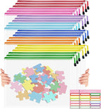 Mesh 24pcs Zipper Pouch Bags - A3 Size, 8 Color Mesh Zipper Pouches for Organizing, Board Game, Travel, School & Office