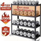 4-Tier Metal Garage Shelving Heavy Duty Adjustable Storage Shelves 2000lbs Capacity Steel Shelving Units Tool Rack Corner Shelf for Heavy Equipment and Tools (23.6" W × 13.8" D × 44.1" H)