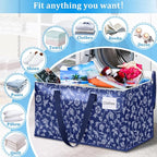 HomeHacks Moving Bags, Extra Large Size Moving Boxes, Heavy Duty Luggage Bags with Smooth Zipper and Sturdy Handles, Large Capacity & Easy Loading Storage Totes for Space Saver 125L, 6-Pack, Blue