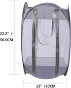 with strong handles Laundry Hamper,Tear Proof Pop Up Laundry Hampers, foldable mesh Laundry basket. Used for travel, laundry room，university dormitory or toy storage, etc.(Vertical (Grey))…………